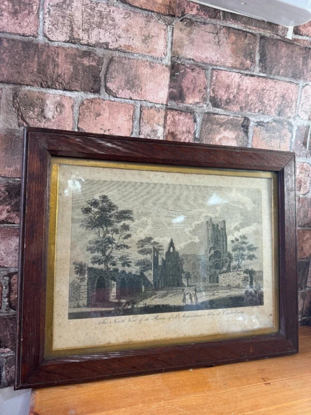 St Augustine's Abbey Print in Antique Oak Frame