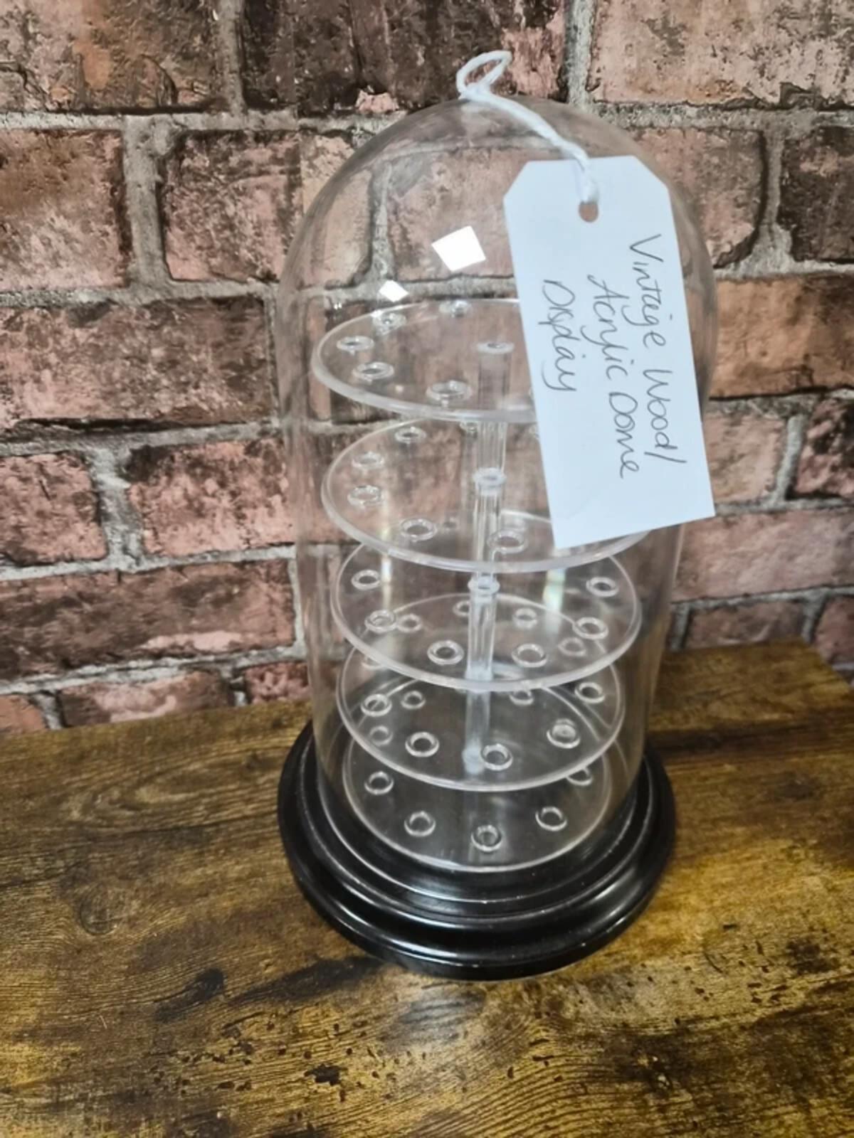 Vintage Wooden/Acrylic Dome Cloche Display