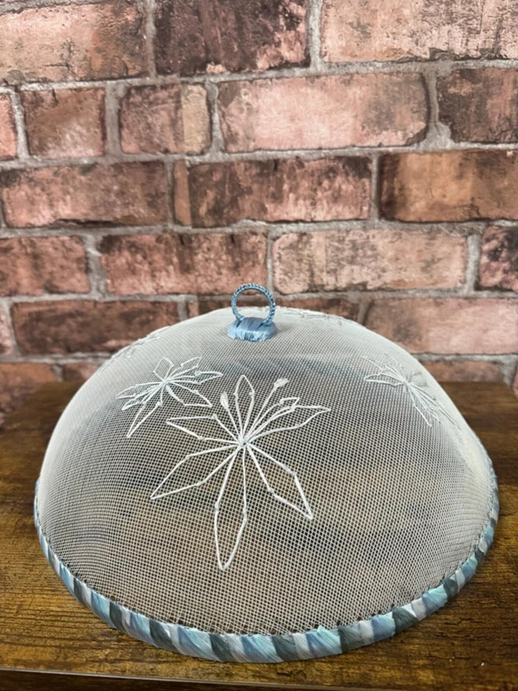 Blue Floral Embroidered Food Tent