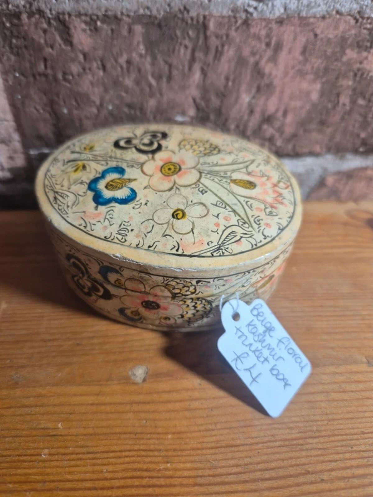 Beige Kashmir trinket box