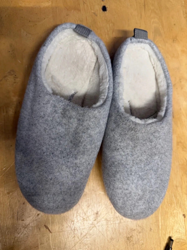 M&S Grey Hard Bottom Slippers - Size 4 UK