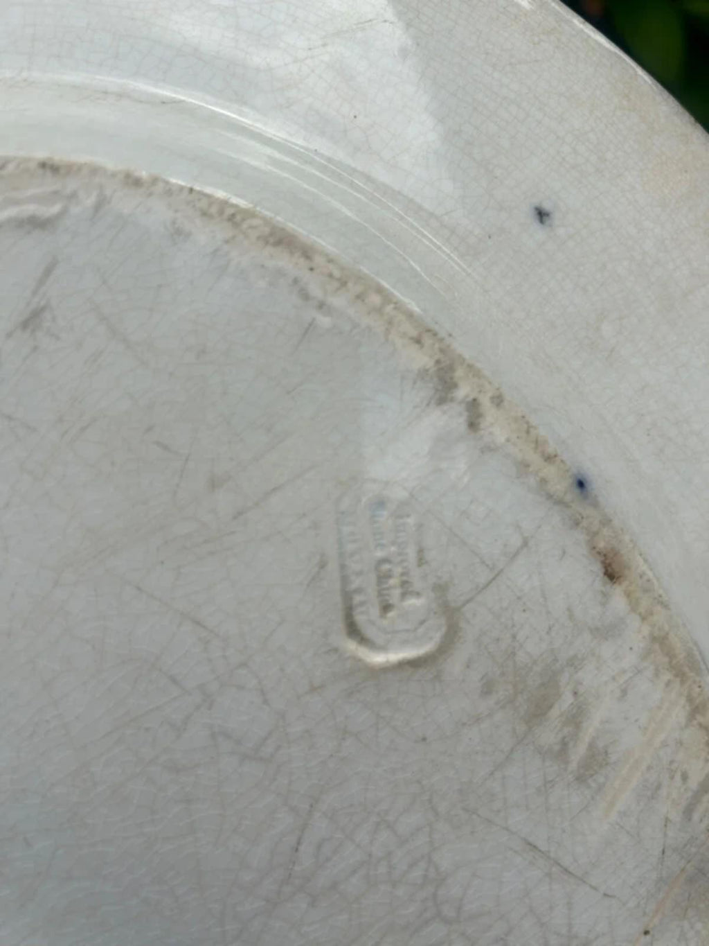 Vintage California White and Blue Patterned Platter Plate