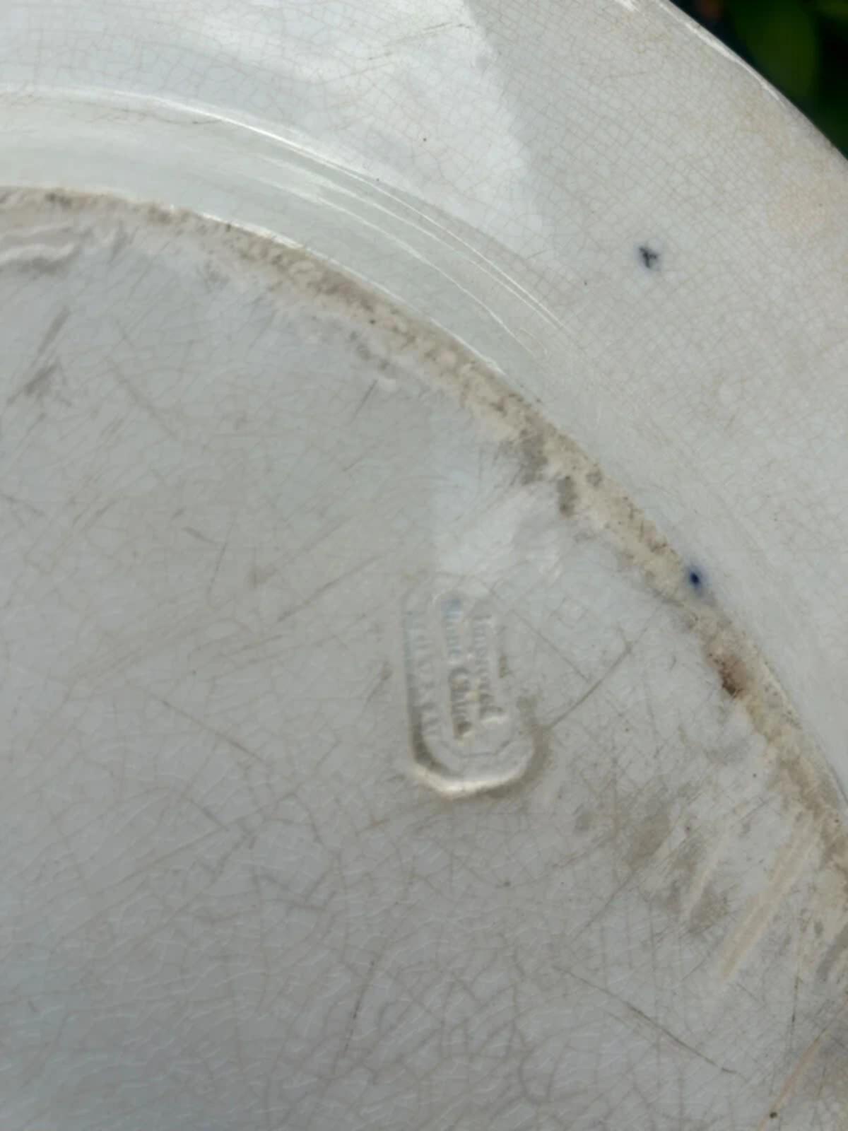 Vintage California White and Blue Patterned Platter Plate