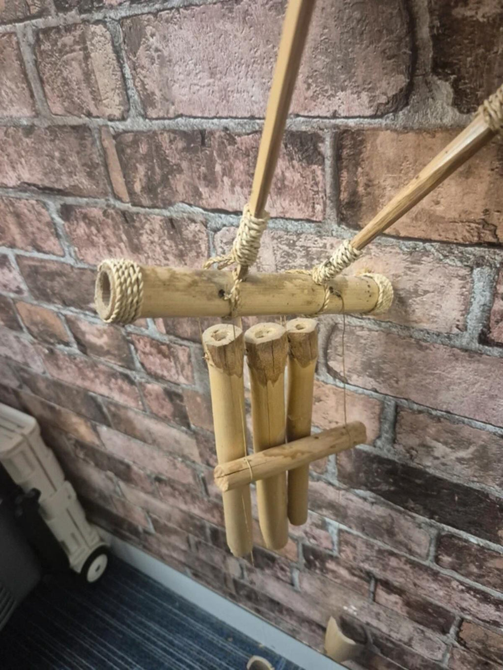 Vintage stork - bamboo wind chime