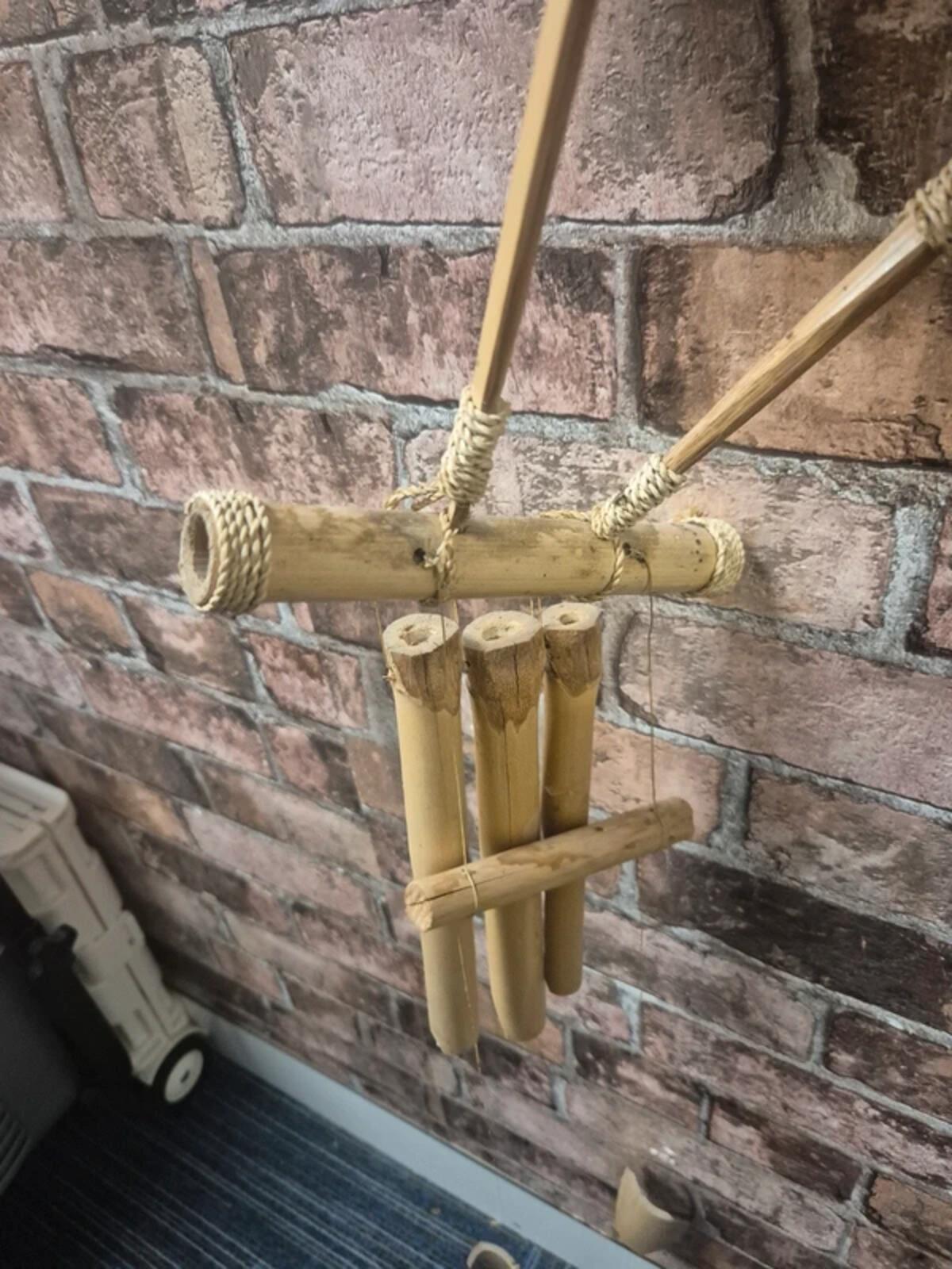 Vintage stork - bamboo wind chime