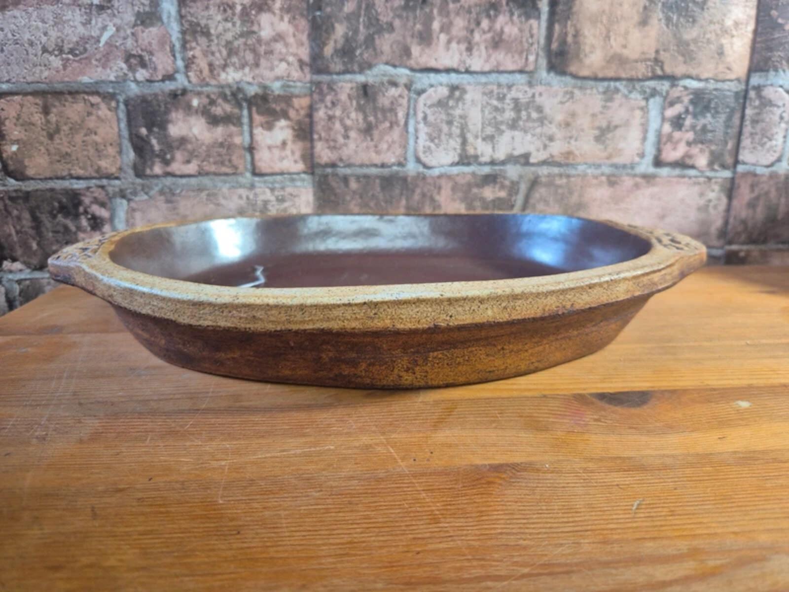 Vintage Stoneware Oval Baking Dish