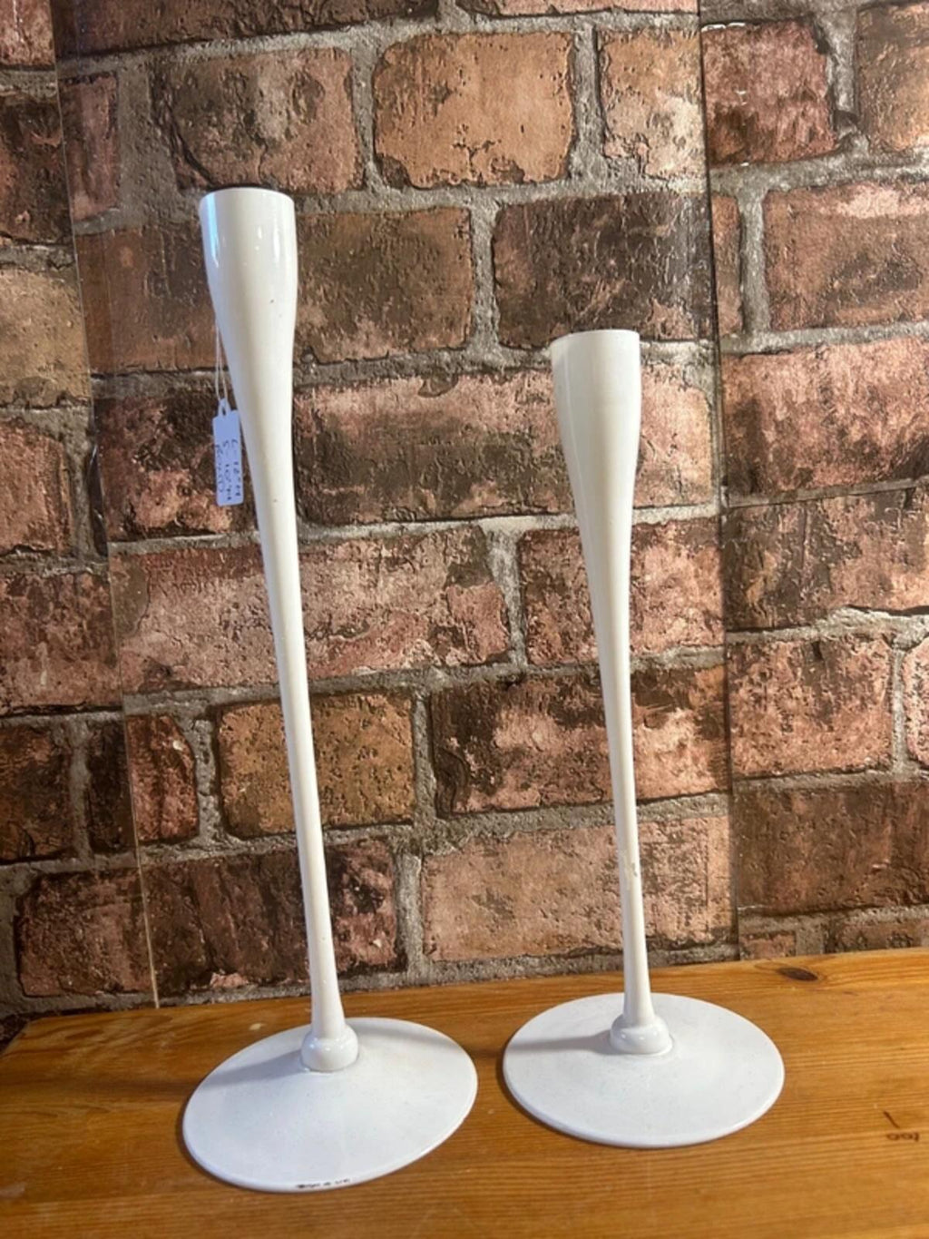 White Glass Candlesticks