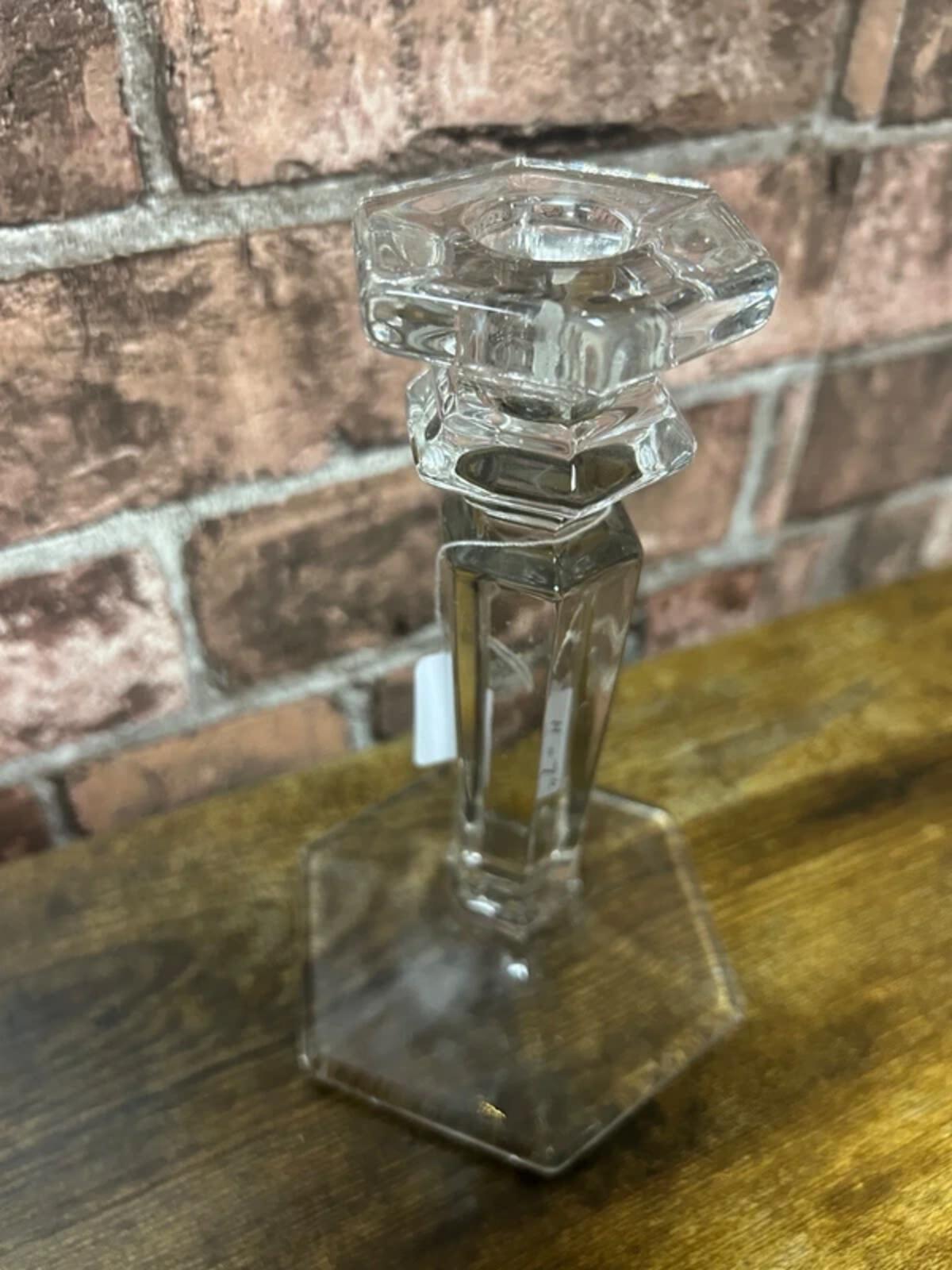 Hexagonal Glass Candlestick