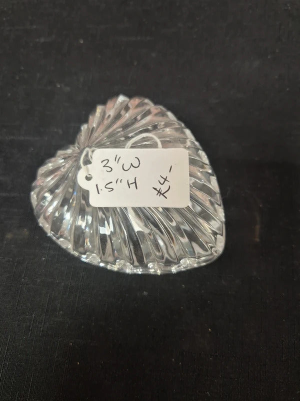 Art deco Heart shape glass trinket dish