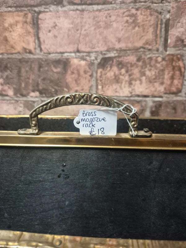 Vintage Brass Magazine Rack