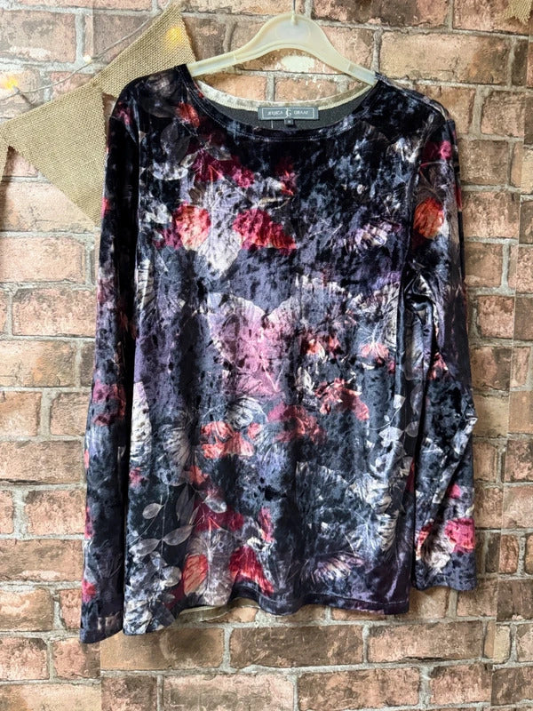 Jessica Graaf Purple Velour Top - Size 10