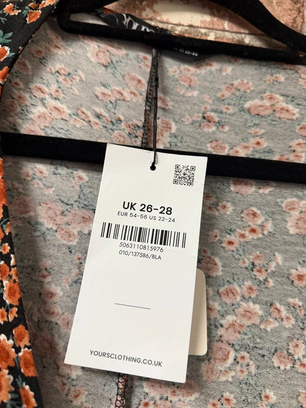 Yours Floral Stretchy Dress - Size 26