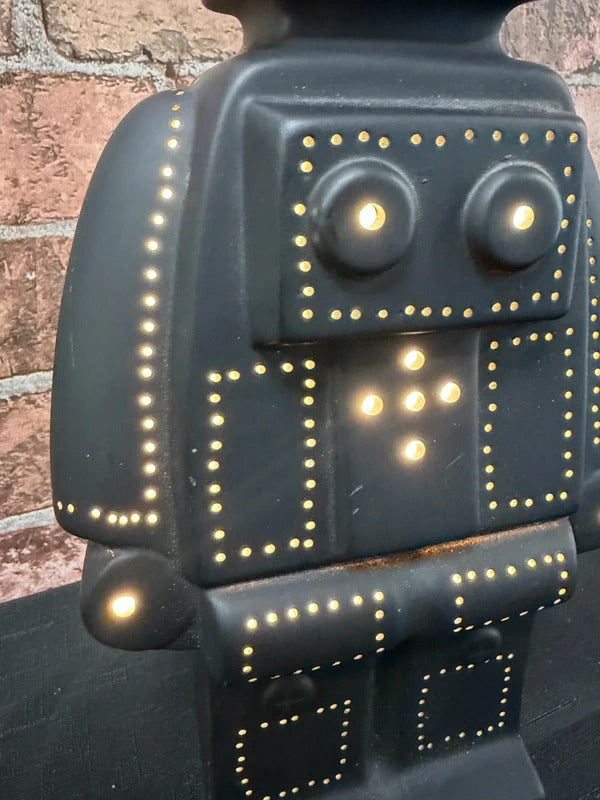 Black Ceramic Robot Lamp
