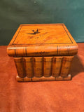 Vintage Wooden Book Carved Box