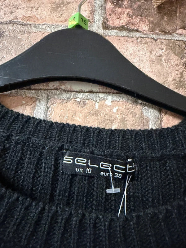 Select Black Knit Crop Jumper - Size 10