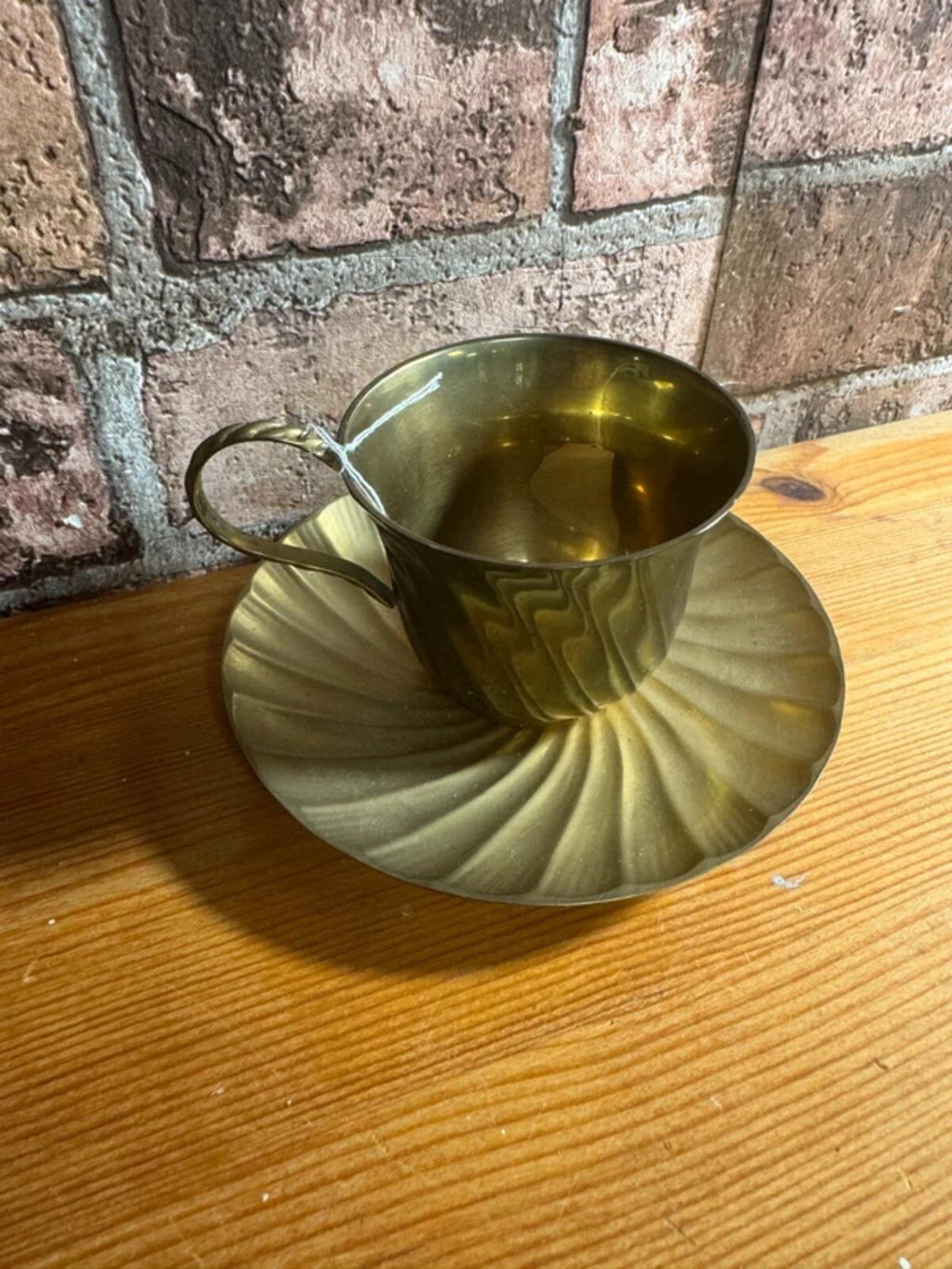 Vintage Brass Cup and Saucer
