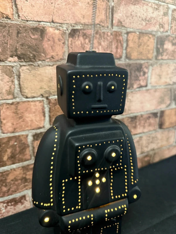 Black Ceramic Robot Lamp