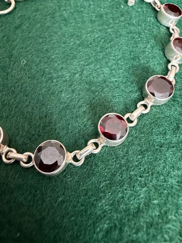 Sterling Silver and Red Tanzanite Bangle