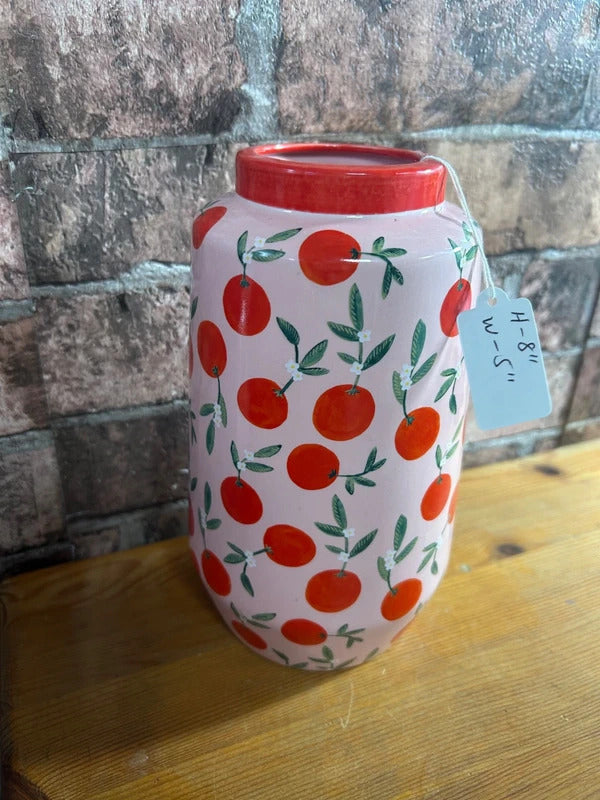 Ceramic Pink and Red Vase