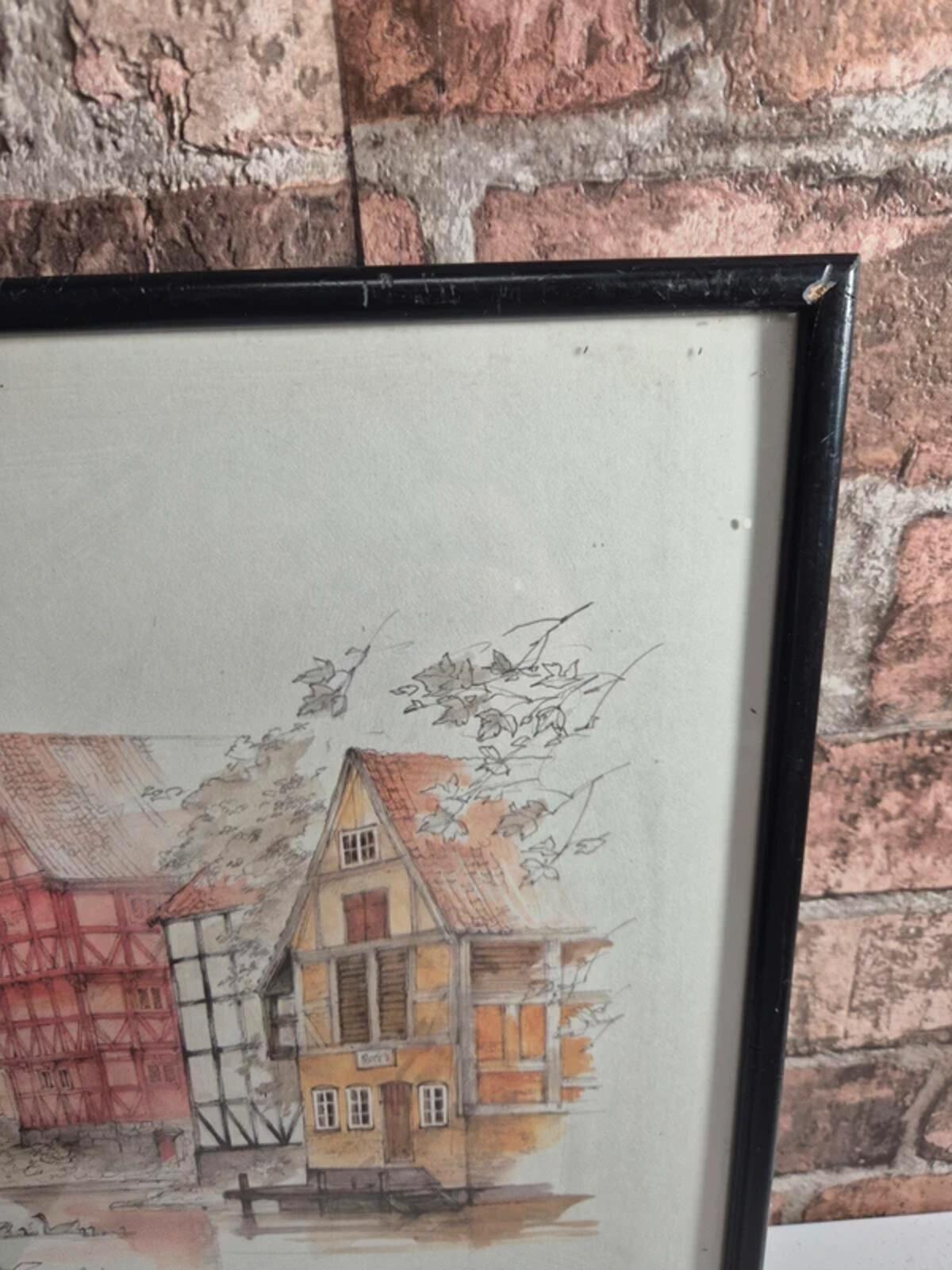 Mads stage Watercolour framed and signed