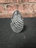 Striped egg shape paperweight