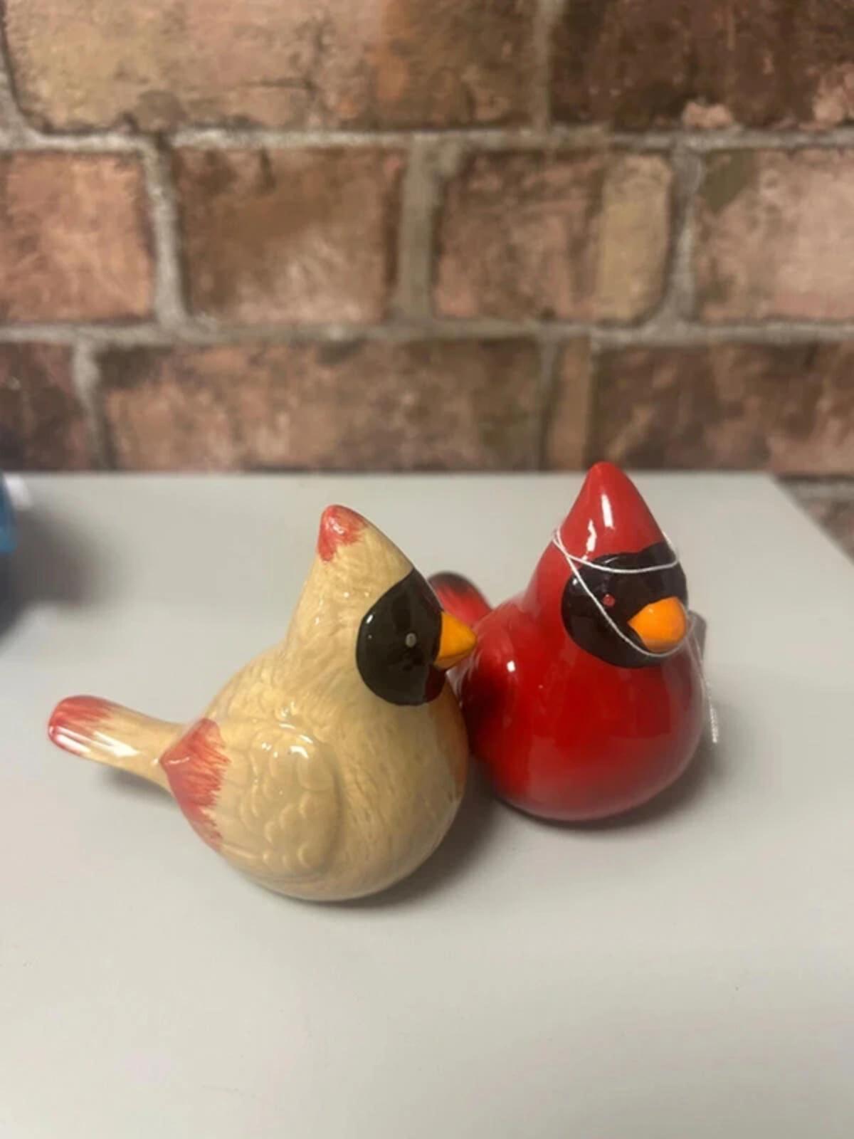 Pair of Cardinal Ceramic Salt and Pepper Shakers