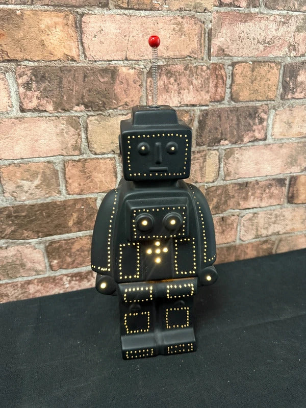 Black Ceramic Robot Lamp