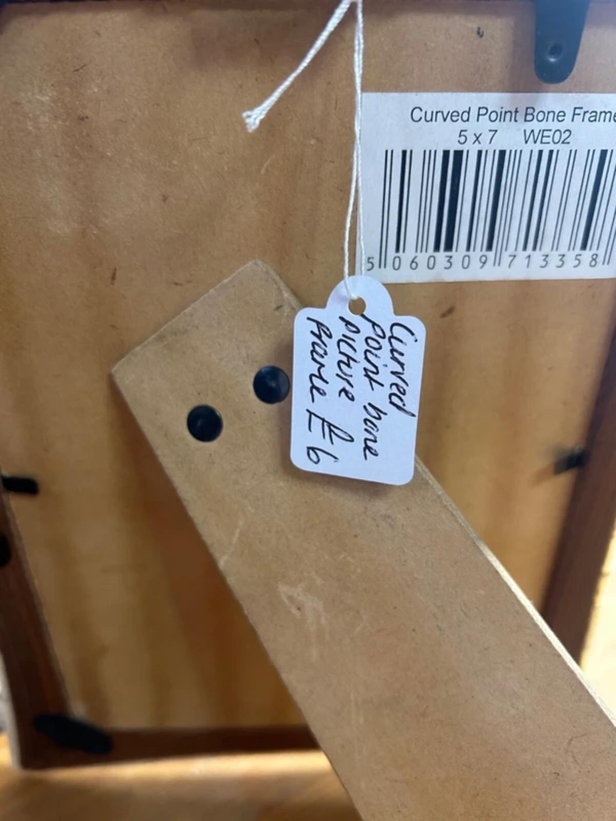 Curved Point Bone Picture Frame
