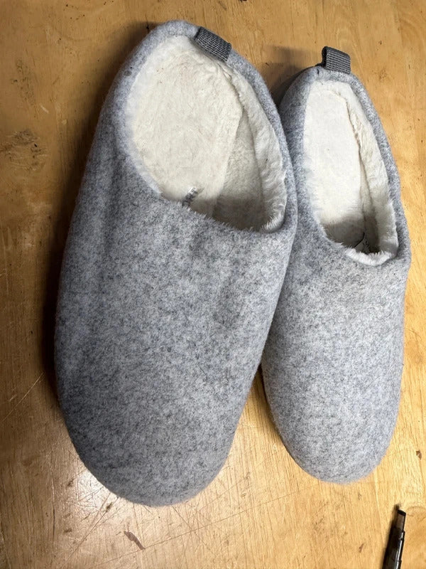 M&S Grey Hard Bottom Slippers - Size 4 UK