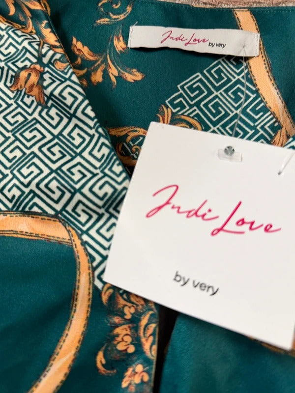 Judi Love by Very Green Swirl Patterned Midi Dress - Size 24