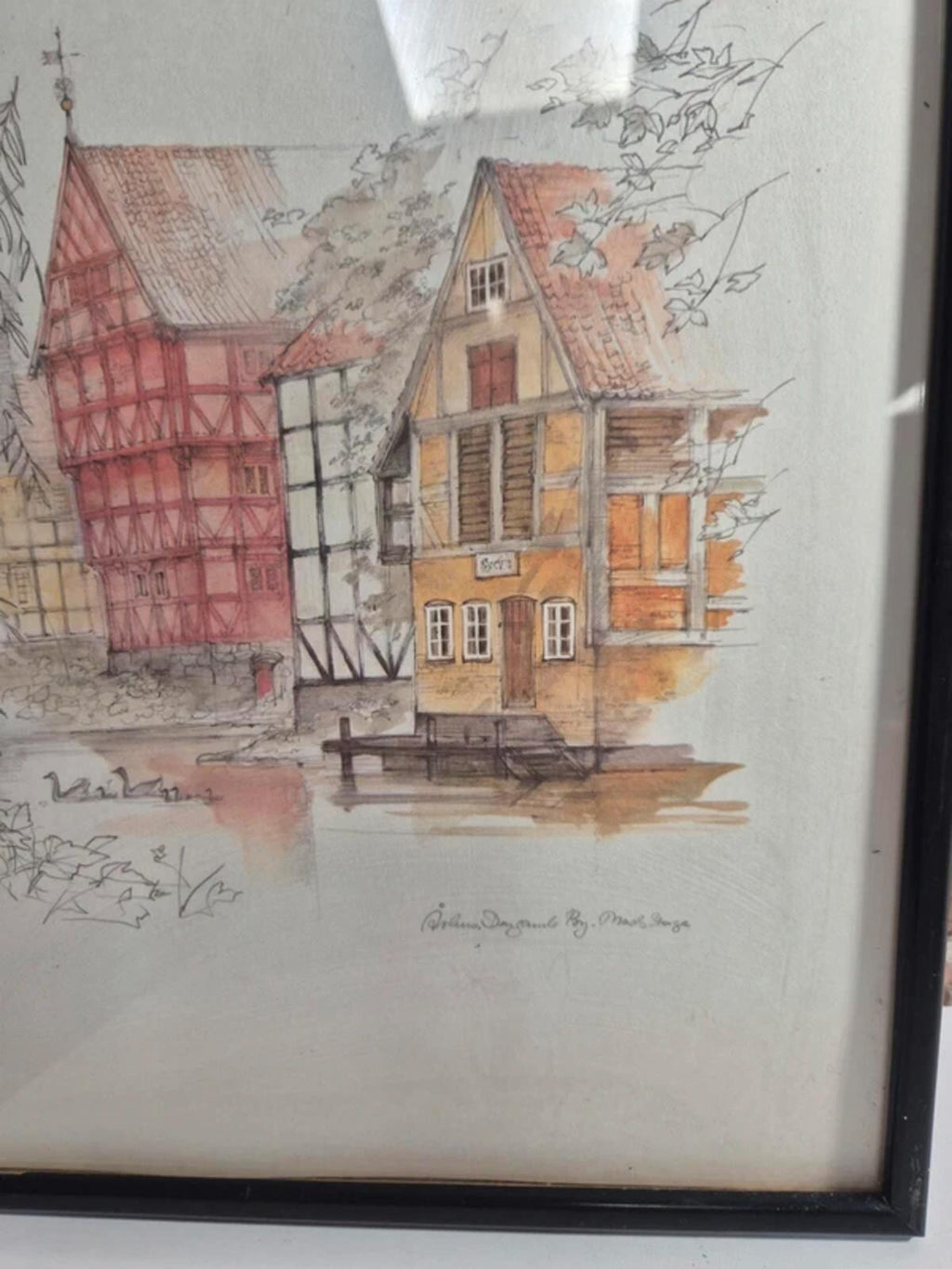 Mads stage Watercolour framed and signed