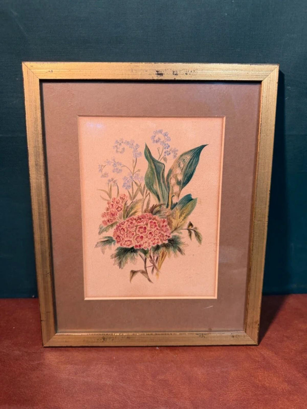 Vintage Floral Framed Drawing