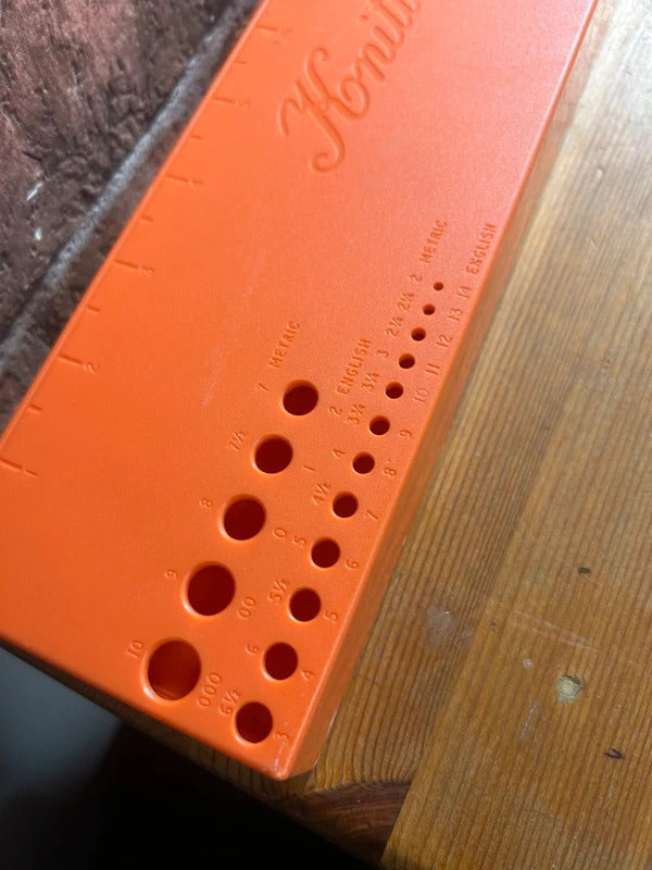 Knitting Needles and Crochet Hook Sizing Case