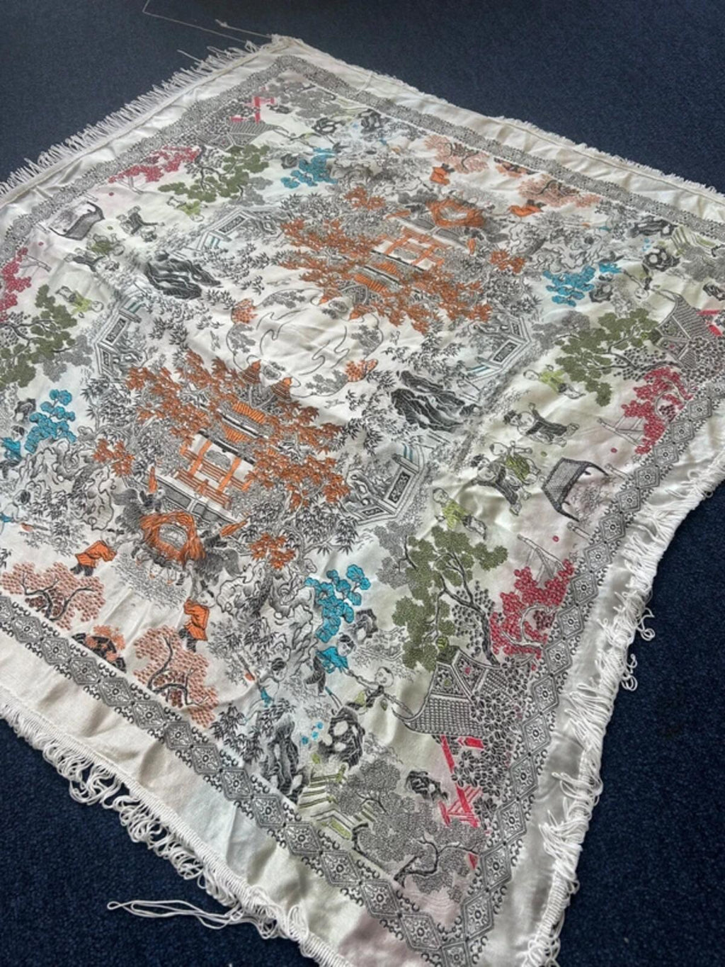 Chinese Silk Brocade Tapestry Tablecloth/Wallhanging
