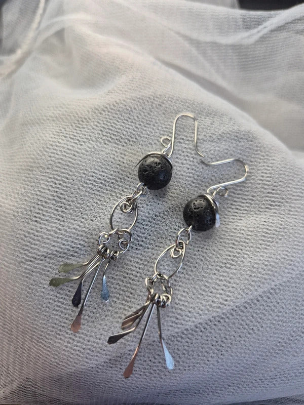 Lava rock earrings