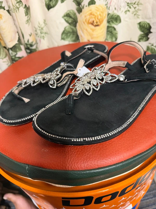 Moda in Pelle Black sandals - size 6.5 UK