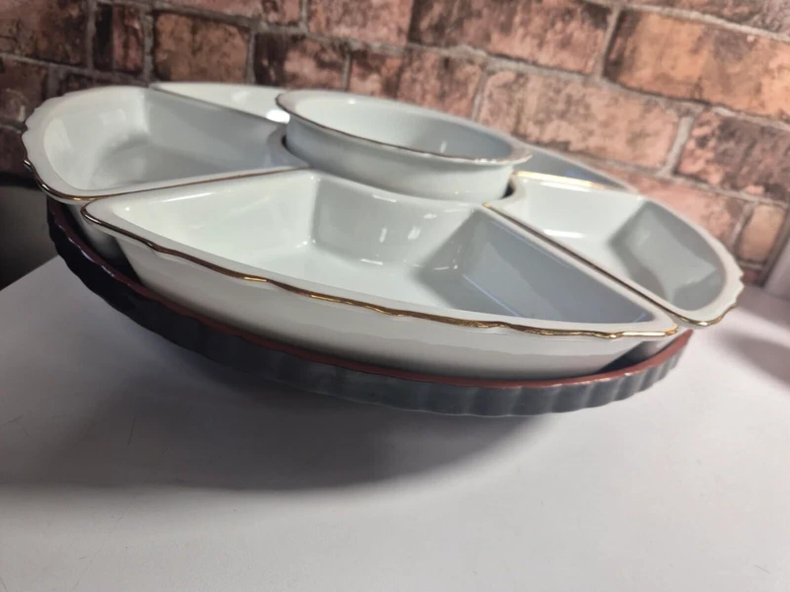 Lazy Susan Ceramic Sectional Serving Dishes