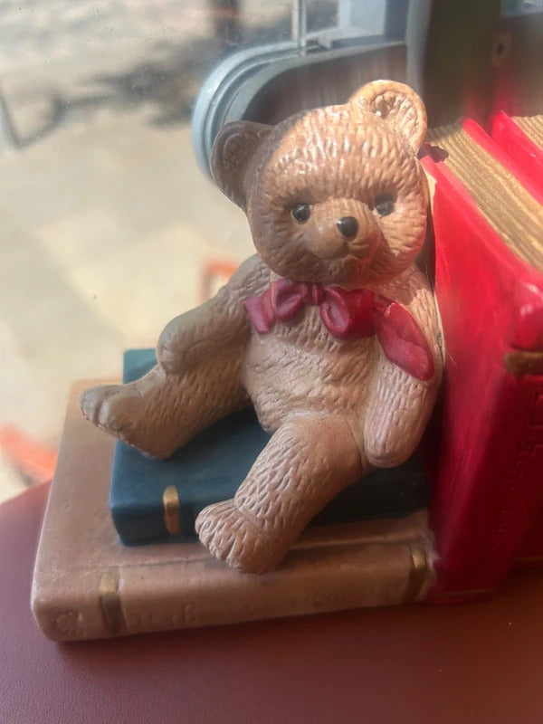 1970's Porcelain Vintage Teddy Bear Bookends