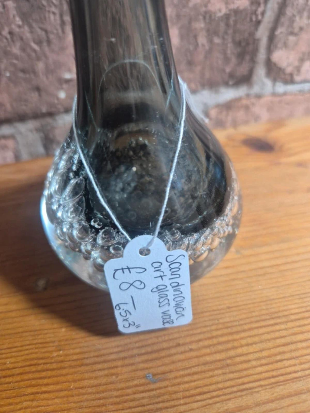 Scandinavian art glass stem vase