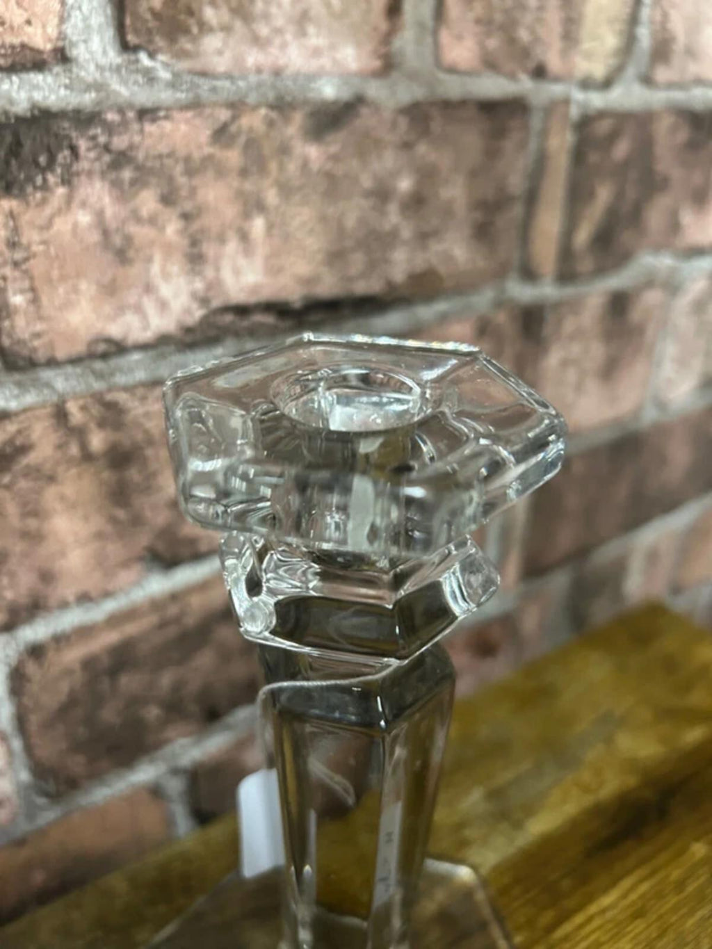 Hexagonal Glass Candlestick