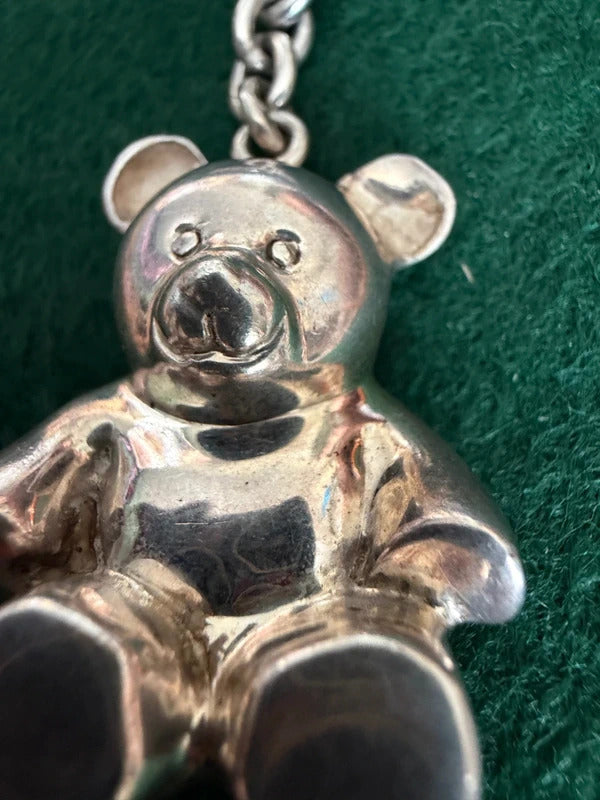 Sterling Silver Teddy Bear Keyring