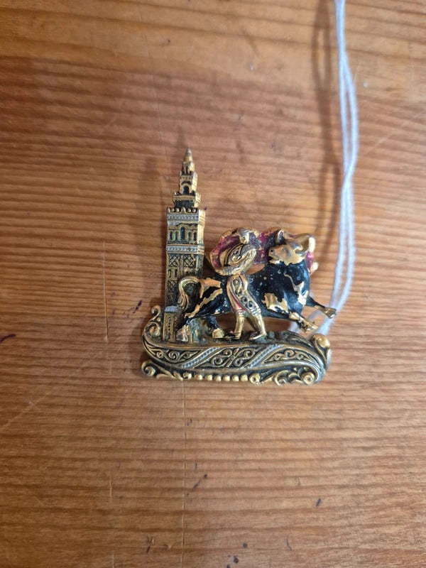 Bull fighter brooch