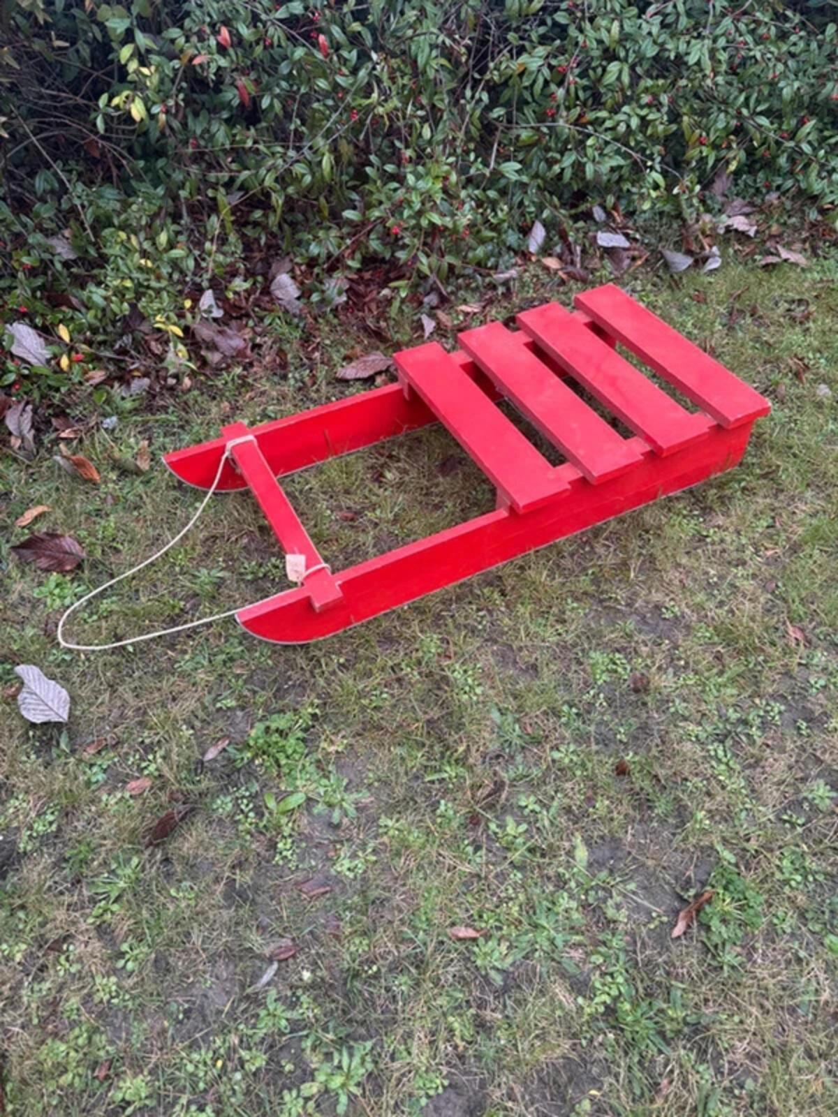 Vintage Wooden Red Sleigh