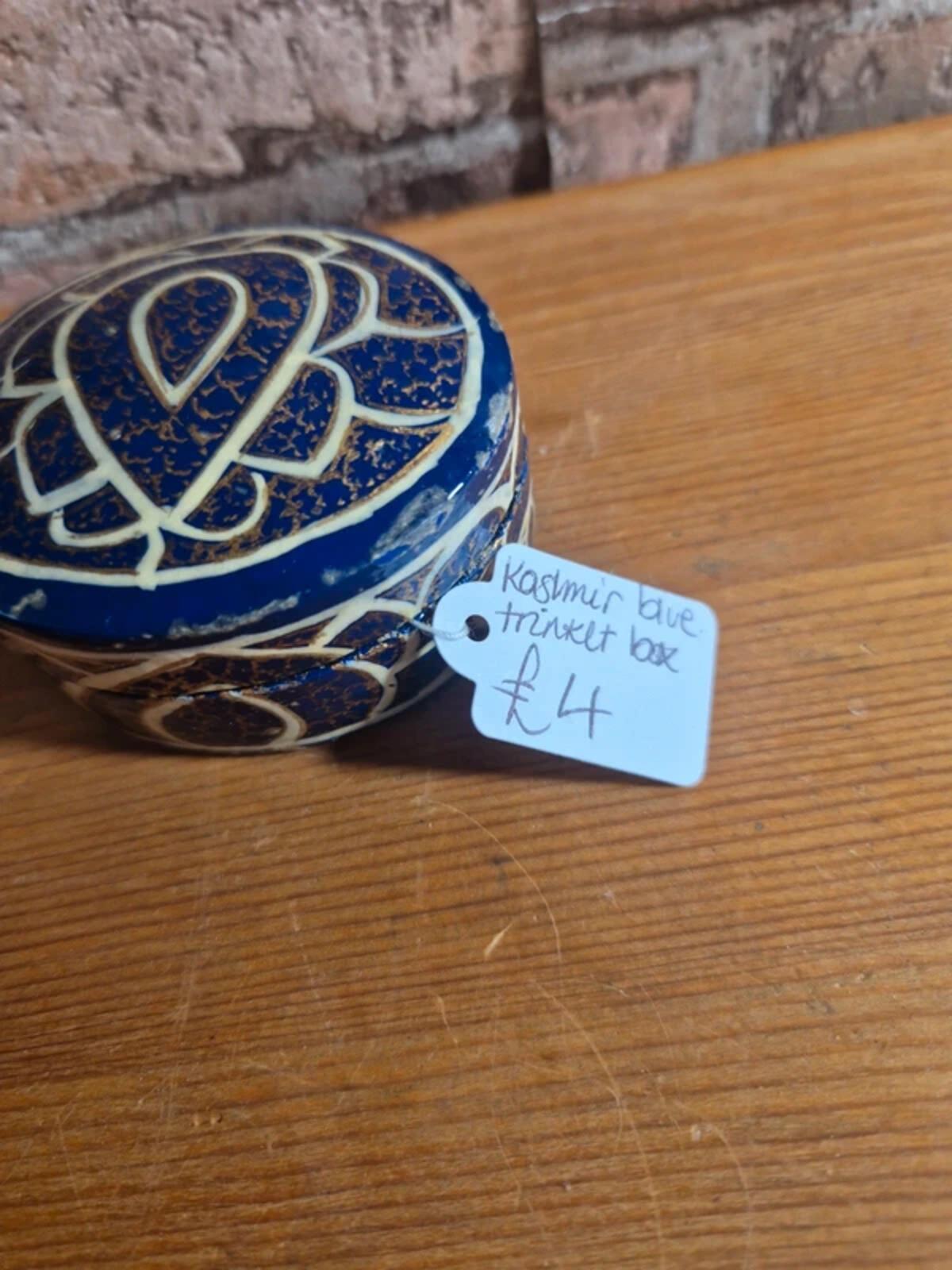 Blue kashmir trinket box