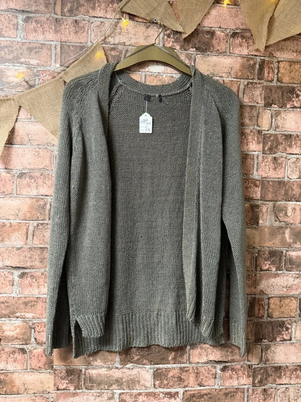 Khaki Knitted Cardigan - Size 10
