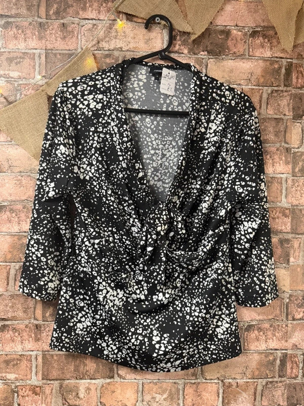 Next Black and White Top - Size 14