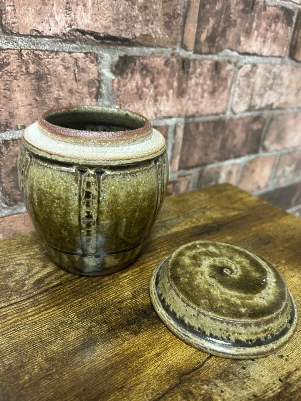 Vintage Stoneware Lidded Jar