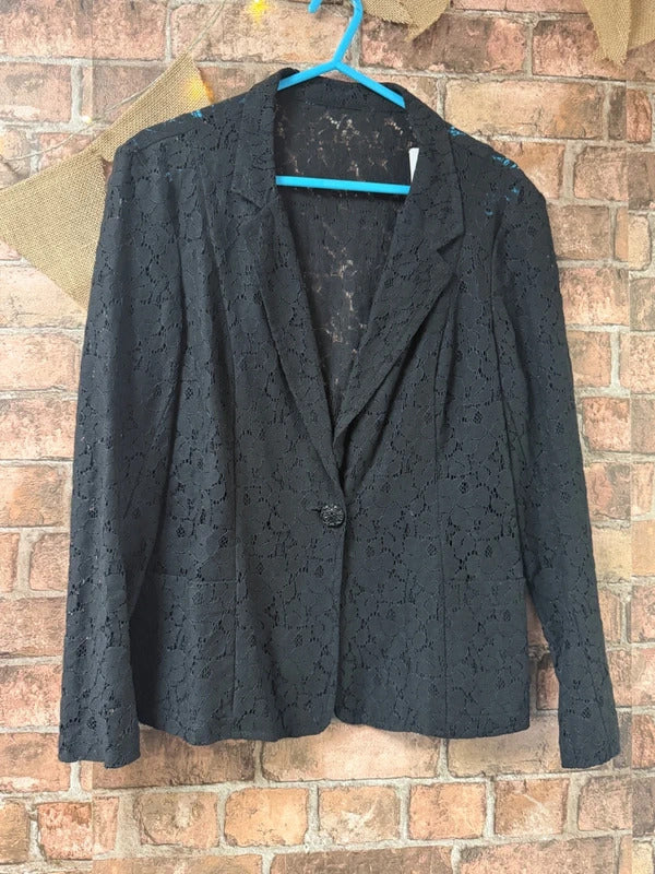 Black lace blouse - size 14