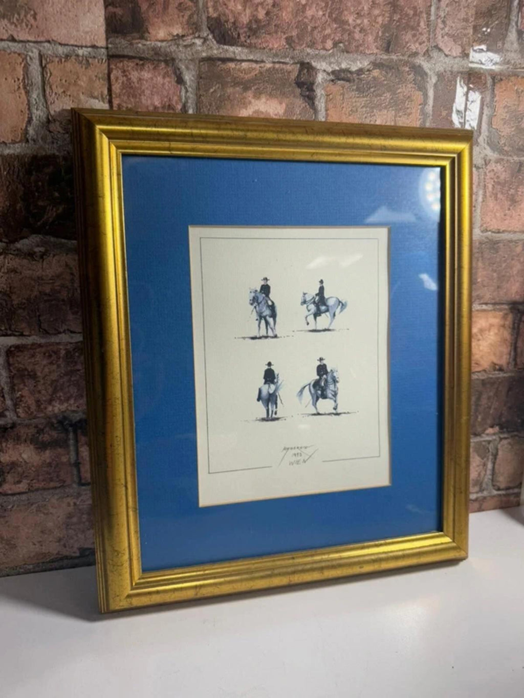 Khosrow Salehi Military Horses Framed and Signed