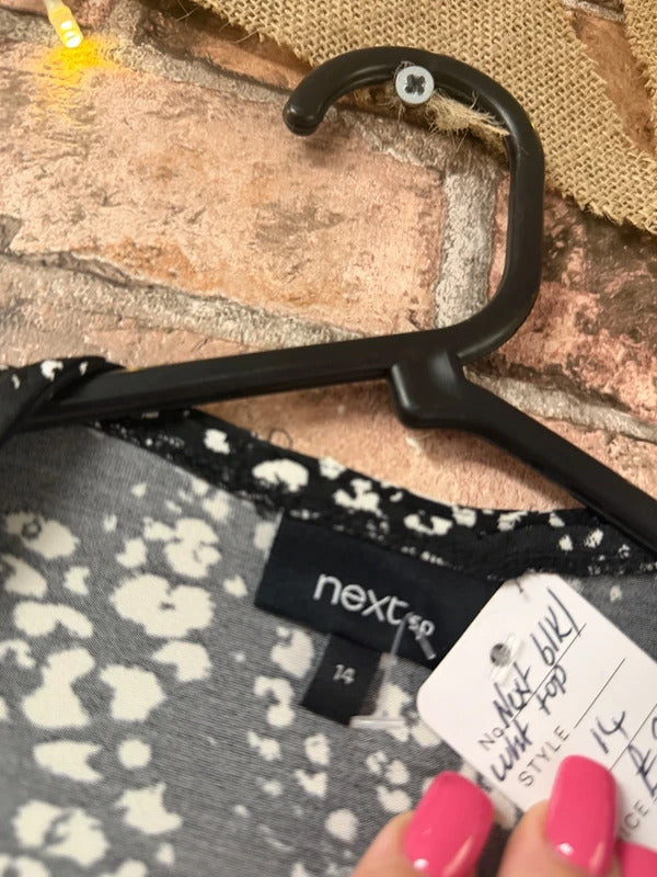 Next Black and White Top - Size 14